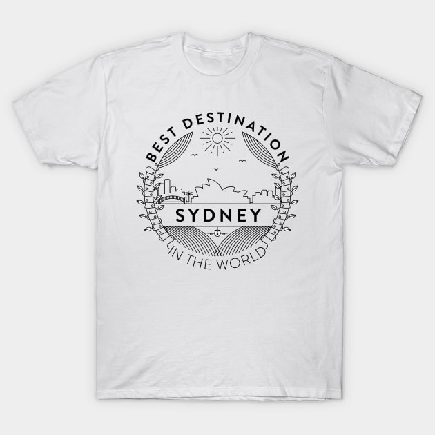 Sydney Minimal Badge Design T-Shirt by kursatunsal